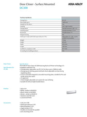 Assa Abloy Door Closer DC300 Surface Mounted Door Closer - EN3-6, Fire Rated