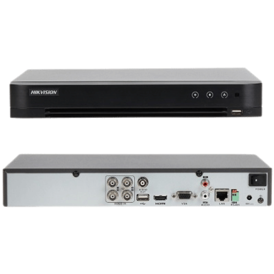 Hikvision Sira Certified 4-ch 1080p 1U H.265 AcuSense DVR - Advanced Surveillance System
