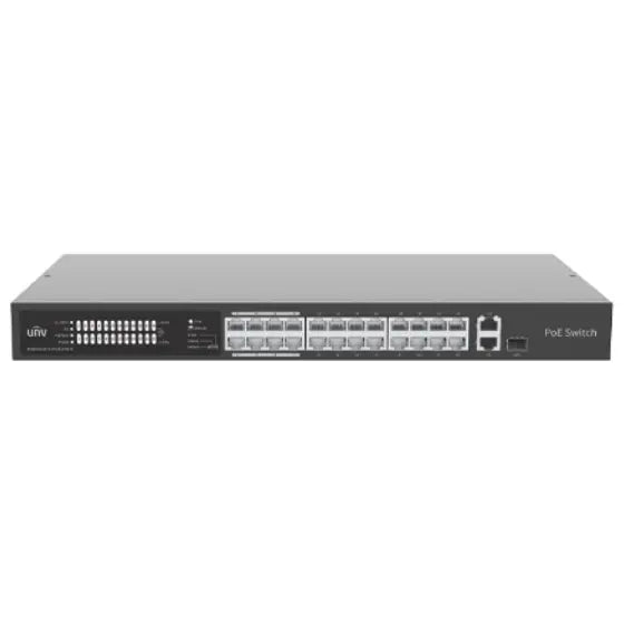 UNV 24 CH POE SWITCH WITH MULTIPLE WORKING MODES-Network Switch for Long-Distance Transmission