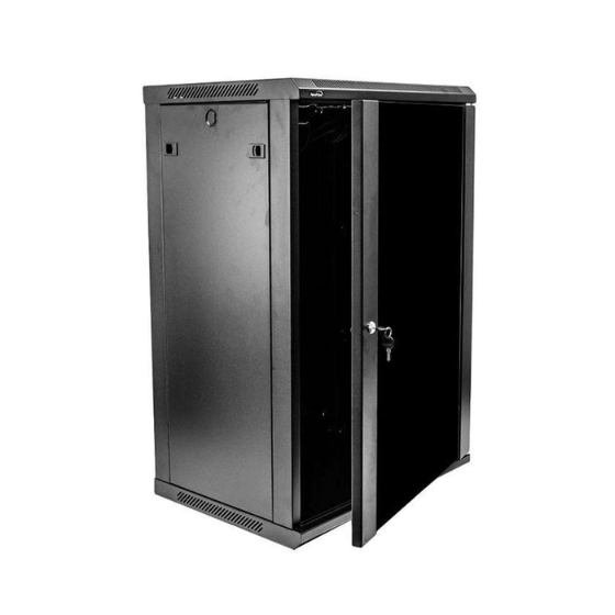 18U 600 x 450 Wall Mount Rack Single Section Cabinet with Fan-Server Room Organization