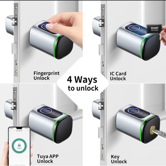 Keyless Smart Lock Cylinder: Secure Door with Fingerprint, Bluetooth, RFID, & More - Best Home Security Solution