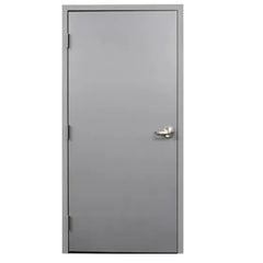 Premium Galvanized Steel Single Leaf Fire Door DCD Approved with Lever Handle