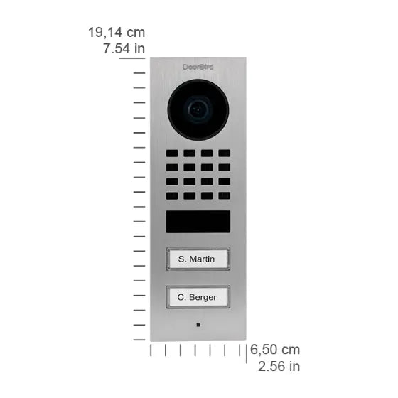 Doorbird video door station IP Video Door Station for Multi-Tenant Buildings and Businesses, 2-Unit, 2-Button - D1102V