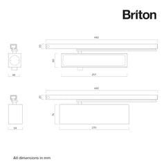 Briton 1130B TANDEM Door Closer – Double Closing Torque for Wide & Heavy Doors