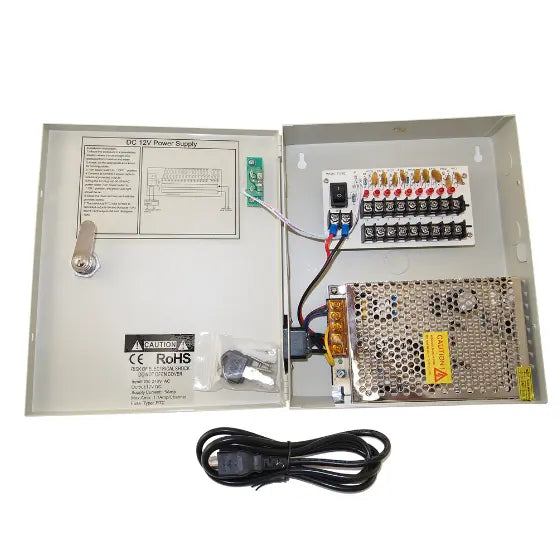 CCTV 12V DC 8CH Power Supply - Reliable Surveillance Camera Power Source