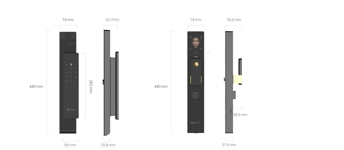 EZVIZ DL50FVX Dual-Camera Face & Palm Vein Smart Door Lock – Installed in Dubai