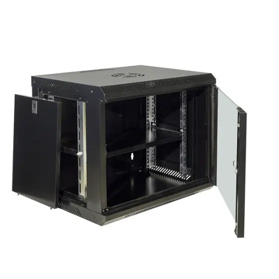 9U 530 x 400mm Wall Mount Rack Single Section Cabinet Server Room Organization