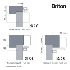 Briton 1130B TANDEM Door Closer – Double Closing Torque for Wide & Heavy Doors