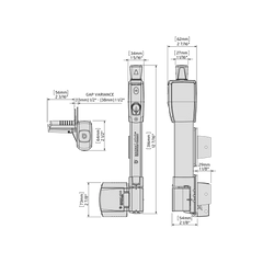 MagnaLatch Series 3 vertical pull latch dimensions drawing
