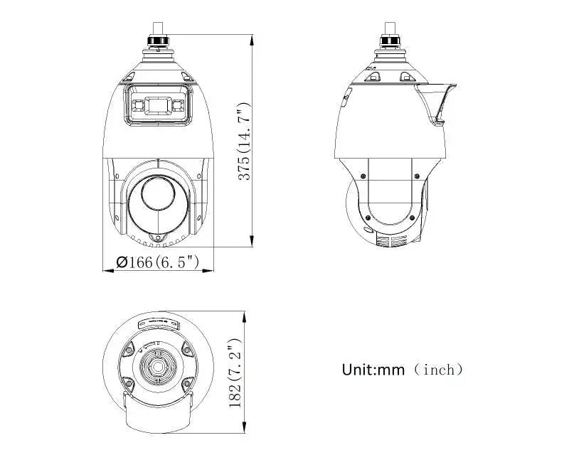 Hikvision TandemVu DS-2SE4C425MWG-E/14 PTZ camera dimensions
