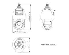 Hikvision TandemVu DS-2SE4C425MWG-E/14 PTZ camera dimensions
