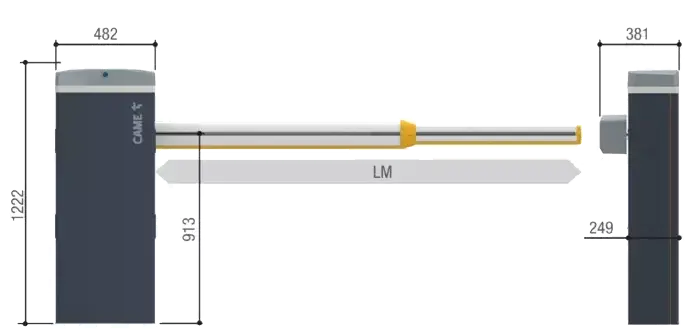 CAME GARD GT8 barrier dimensions