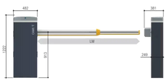 CAME GARD GT8 barrier dimensions
