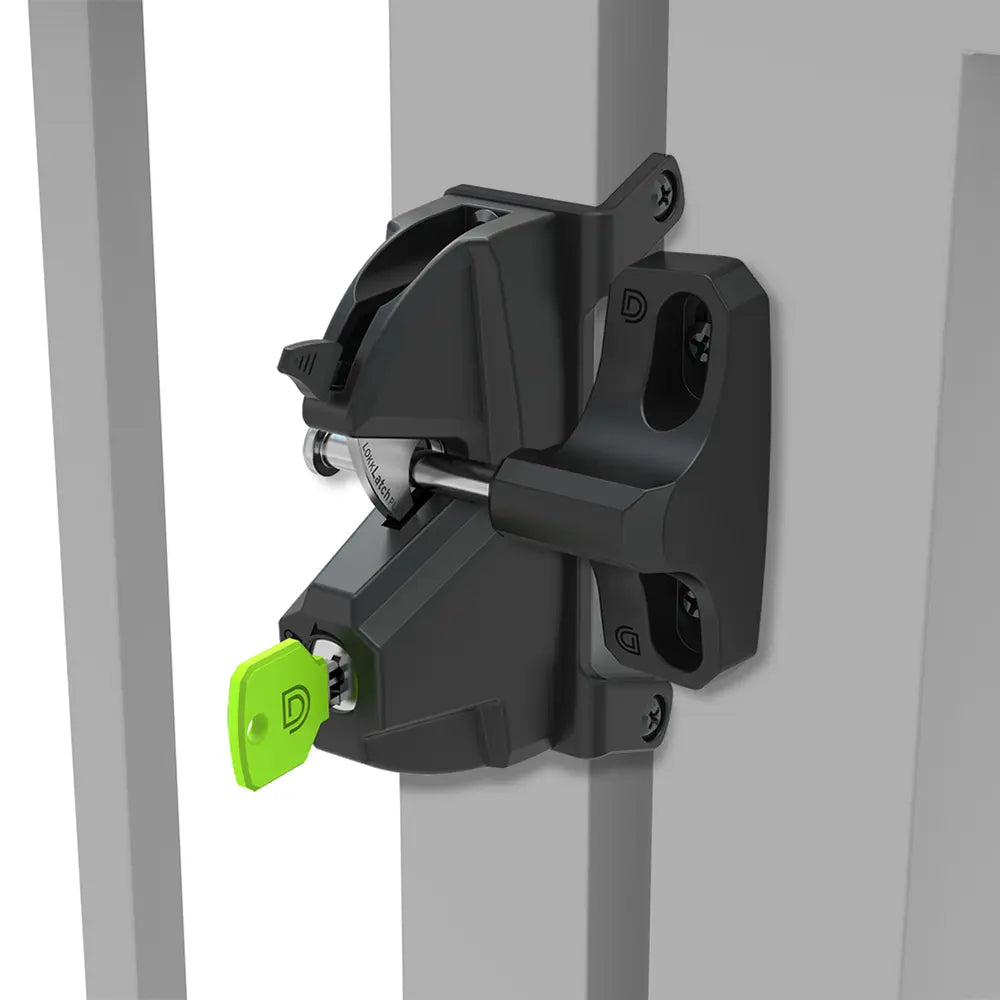 LokkLatch 3 Plus gate latch installed on gate