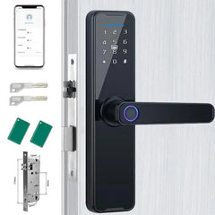MERAC SMART LOCK For Wooden Door With Fingerprint / Password / Card / TUYA App WIFI Merac Dubai