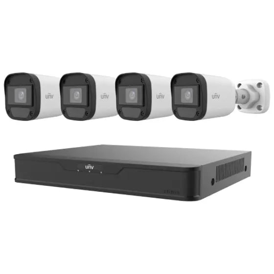UNV SIRA CERTIFIED AHD 4 Bullet Camera 2MP High Quality KIT-XVR301-04G3&4 UAC-T112-F28 Merac Dubai