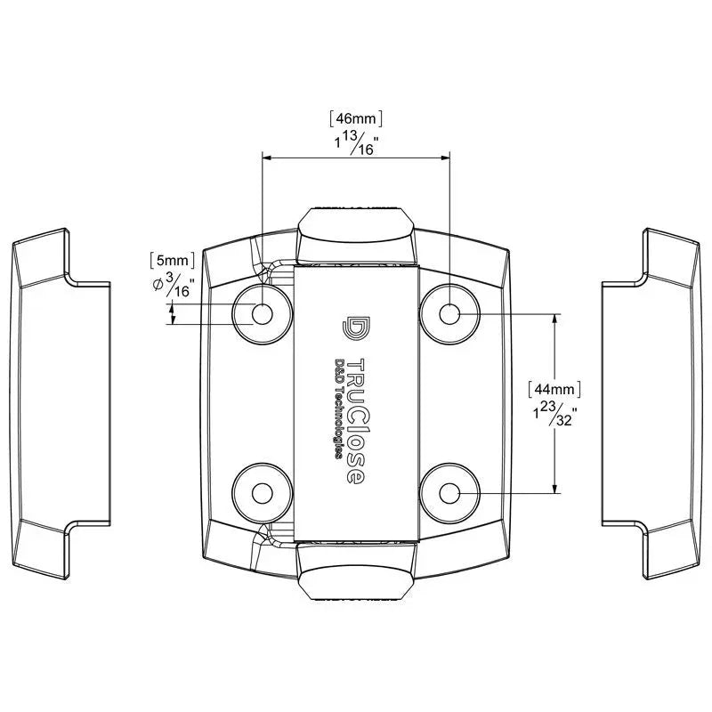 TruClose TCA1S3BT hinge dimensions